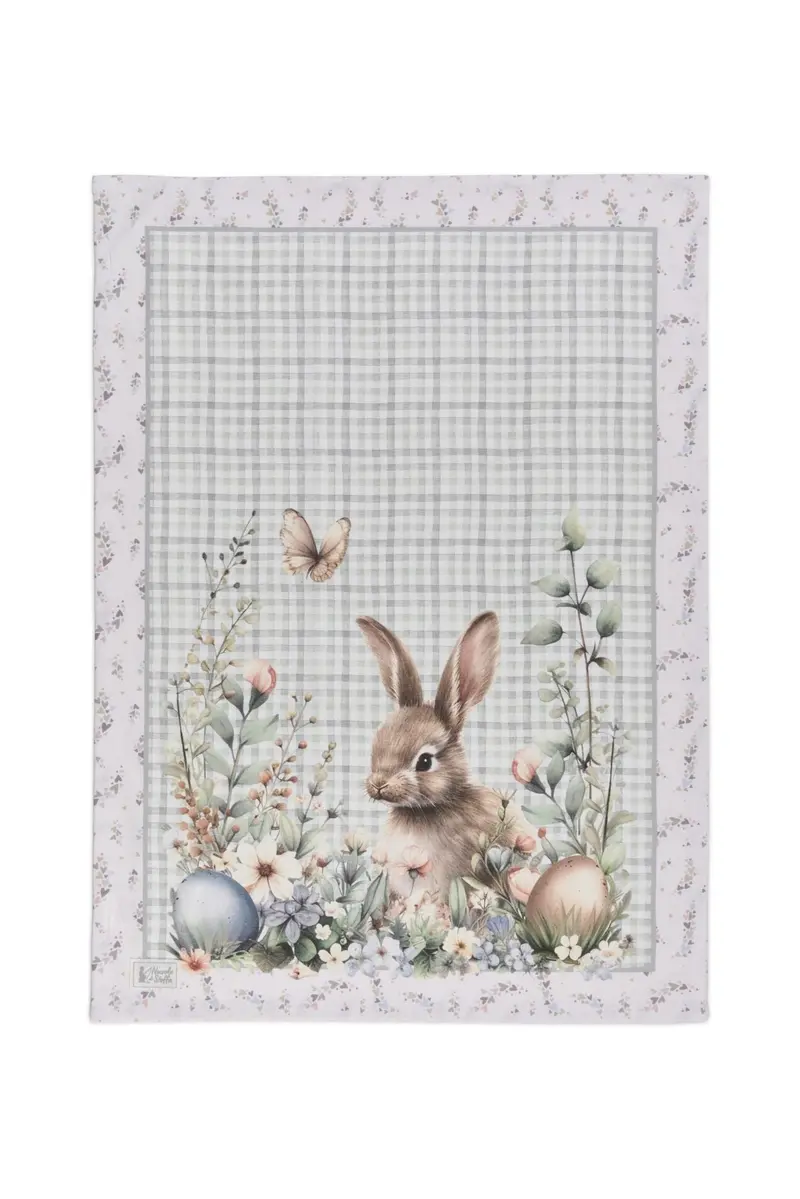 Nuvole di Stoffa Canovaccio di pasqua in cotone con coniglio "Rabit PePen" 50×70 cm 2 varianti(1 unità)