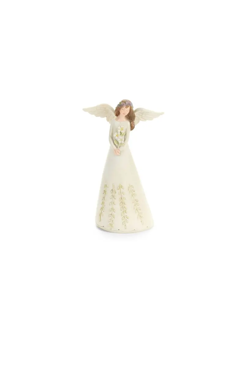 Nuvole di Stoffa Statuina Angelo in resina "Fiorirà" 9x4.5xH15 cm 3 varianti(1 unità)