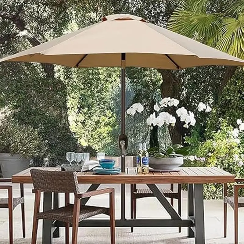 Ombrellone da Giardino 2,7 MT con Inclinazione Regolabile e Sistema Air Vent Beige