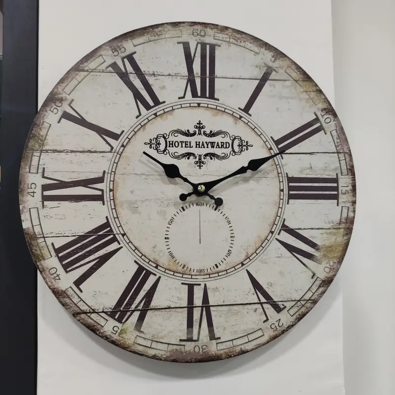 Orologio da Parete Hotel – Design Moderno in MDF, Ø 34 cm
