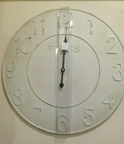 OROLOGIO DA PARETE IN MDF MISURA 52cm DIAMETRO AVORIO ANTICATO