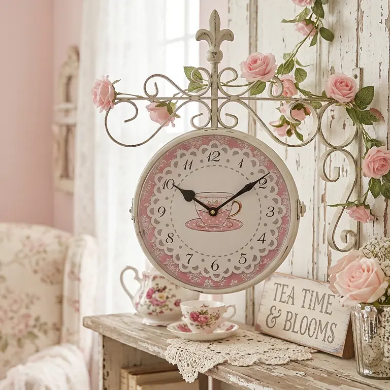 Orologio da Stazione Bifacciale Shabby Chic in Metallo