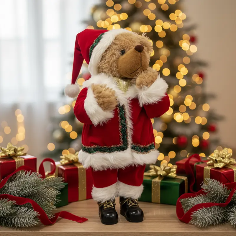 Orsetto Babbo Natale Peluche in Velluto