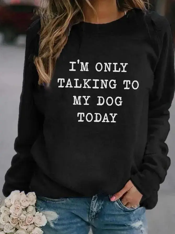 Oversized Sweatshirt With Pullover Round Neck Print