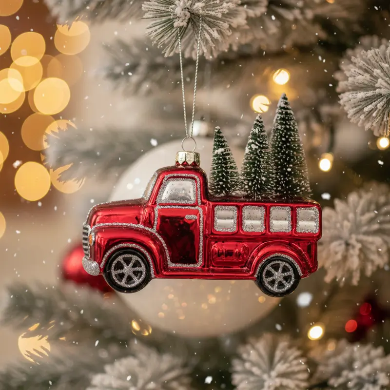 Pallina di Natale in Vetro Decorata a Mano – Ø 8 cm