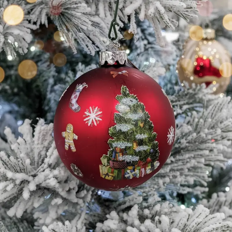 Pallina di Natale in Vetro Ø 8 cm – Decorazione per Albero Made in Italy