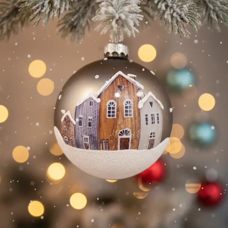 Pallina di Natale in Vetro Soffiato Ø 8 cm – Decorazione Classica Made in Italy