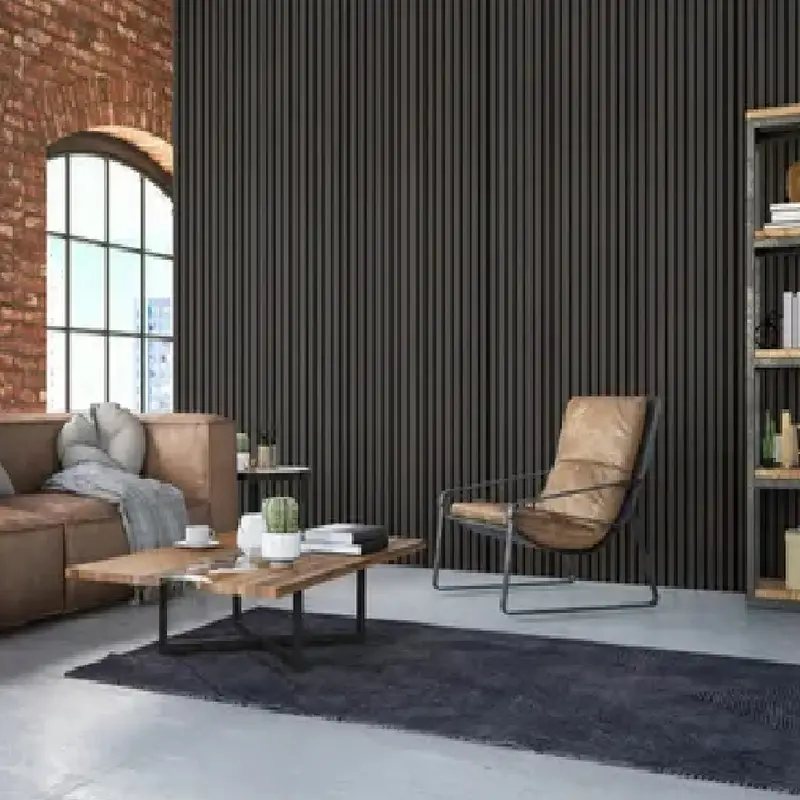 Pannelli Acustici Fonoassorbenti 4pz 60x60cm Decorativi Moderno Rovere Nero 3D