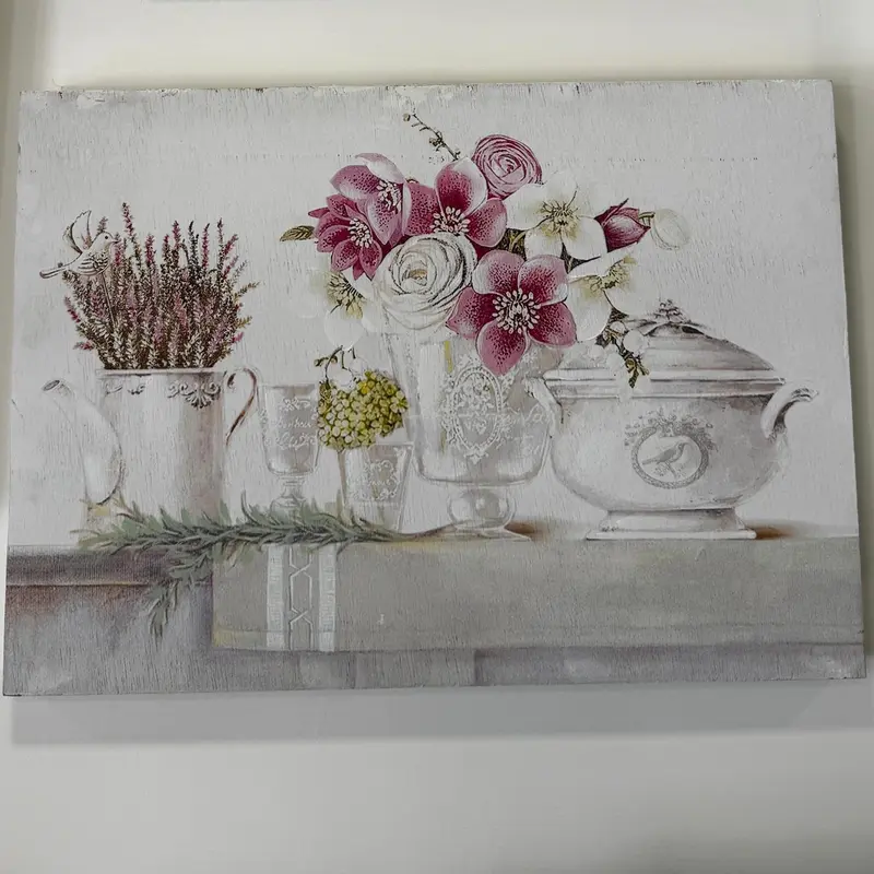 Pannello MDF Dipinto a Mano Shabby Chic 50x40 cm