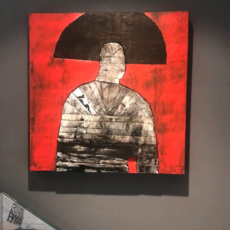 Paolo Fiorellini, quadro "Napoleone di alluminio", Ecce Homo, alluminio e smalto, 50x50