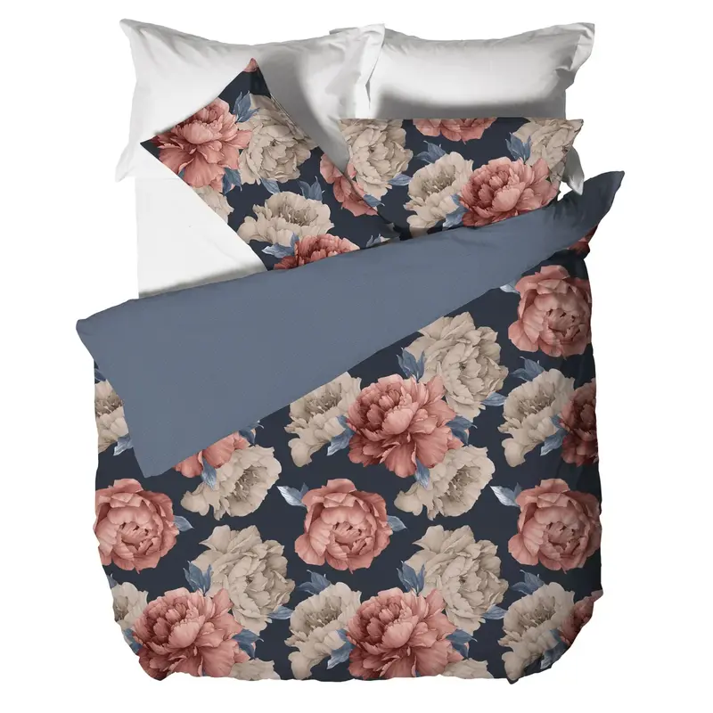 Parure Copripiumino Matrimoniale Peony Blu