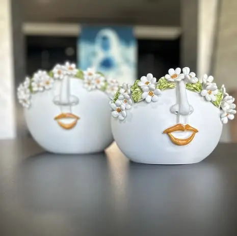 Patrizia Italiano, Vaso scultura siciliano testa Rotondè la Pomelia fatto a mano in ceramica, grande