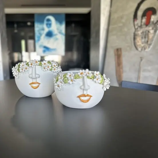 Patrizia Italiano, Vaso scultura siciliano testa Rotondè la Pomelia fatto a mano in ceramica, medio