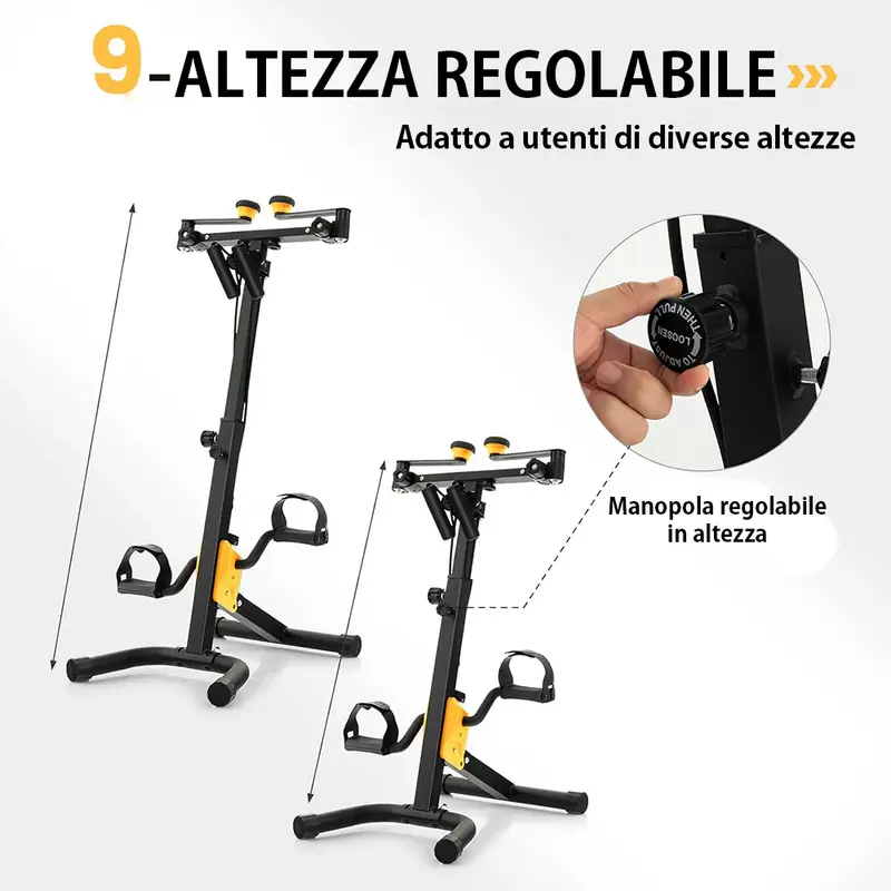 Pedaliera Allenamento Braccia Gambe Cyclette Fitness Riabilitazione Anziani