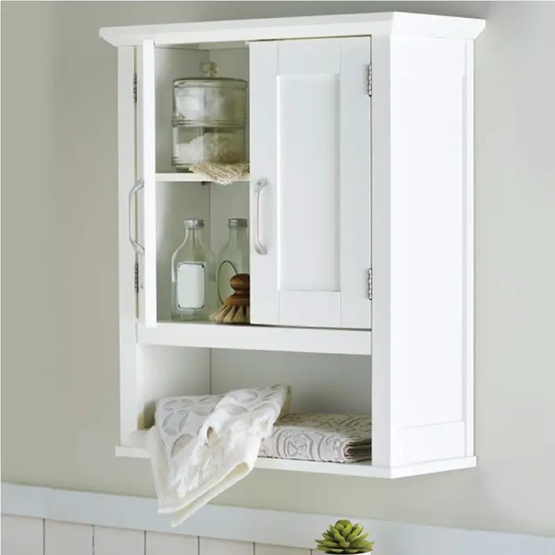 Pensile Armadietto 53x21.5 H 63.5cm in Legno mdf Bianco Bagno Cucina Ufficio