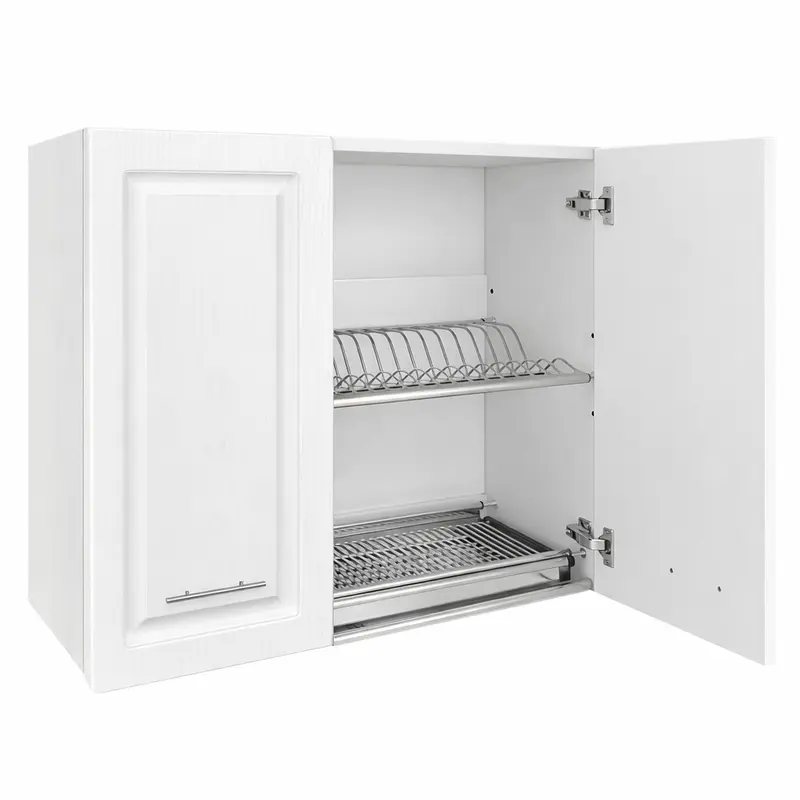 Pensile da Cucina Scolapiatti Sistema Raccogli Gocce Mobile Bianco Frass. Classico 80cm