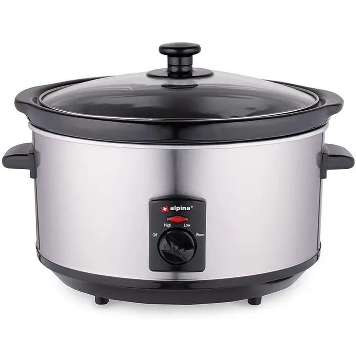 Pentola Elettrica Ovale 3,5lt Acciaio Ceramica Antiaderente 240W Cottura Lenta