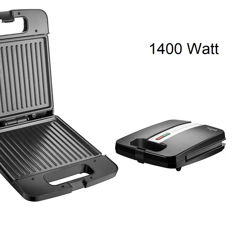 Piastra Elettrica Bistecchiera 1400W Antiaderente Tostapane Grill Panin Sandwich