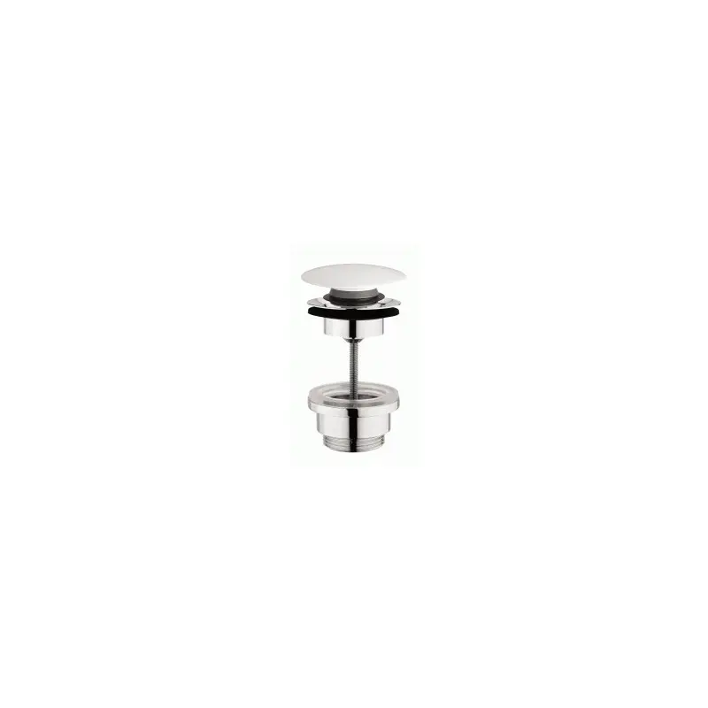 Piletta Universale Cromo Click Clack Con Coperchio In Ceramica Cipria Opaco