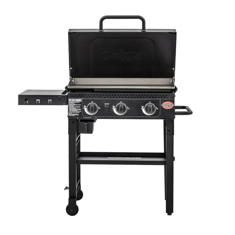Plancha a gas 3 fuochi con carrello, Flat Iron, Char-Griller
