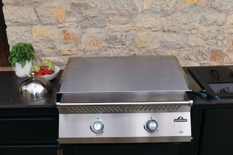 Plancha a gas da incasso Napoleon BIG 32 FT – 2 bruciatori U, doppia zona e acciaio inox