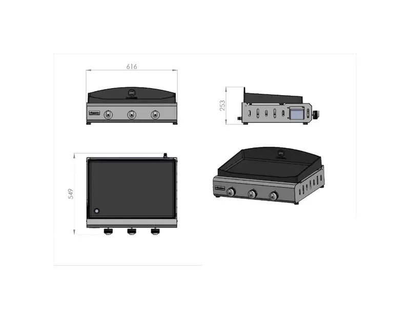Plancha Amalia 360 gas gpl nera Le Marquier - PLEA360EV3