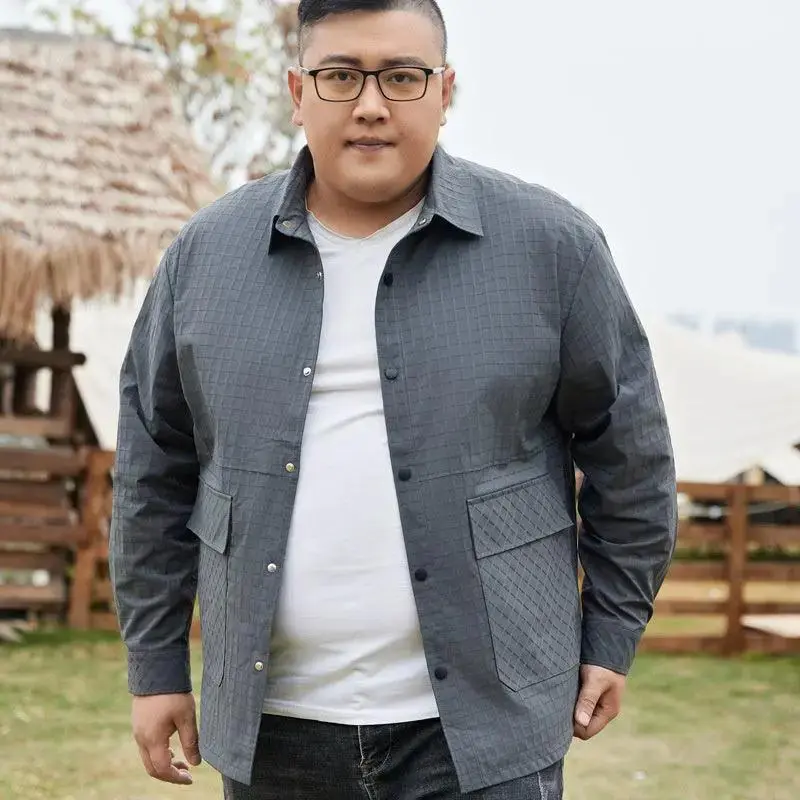 Plus Size Spring And Summer New Loose Casual Plaid Shirt Coat