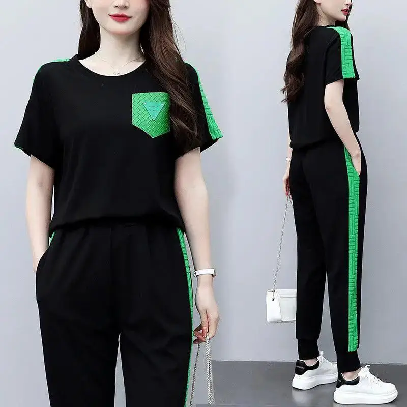 Plus Size Women's Fashion Fashion Slim Tops And Leggings