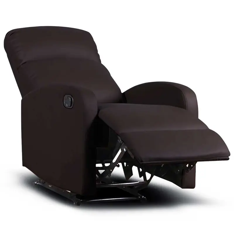 Poltrona Elettrica Telecomando Alzapersona Recliner Ecopelle Moro Schienale Alto