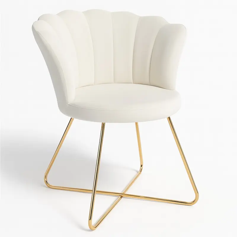 Poltrona Relax in Velluto Ergonomica con Struttura in Metallo Oro 69x64x80 cm Beige