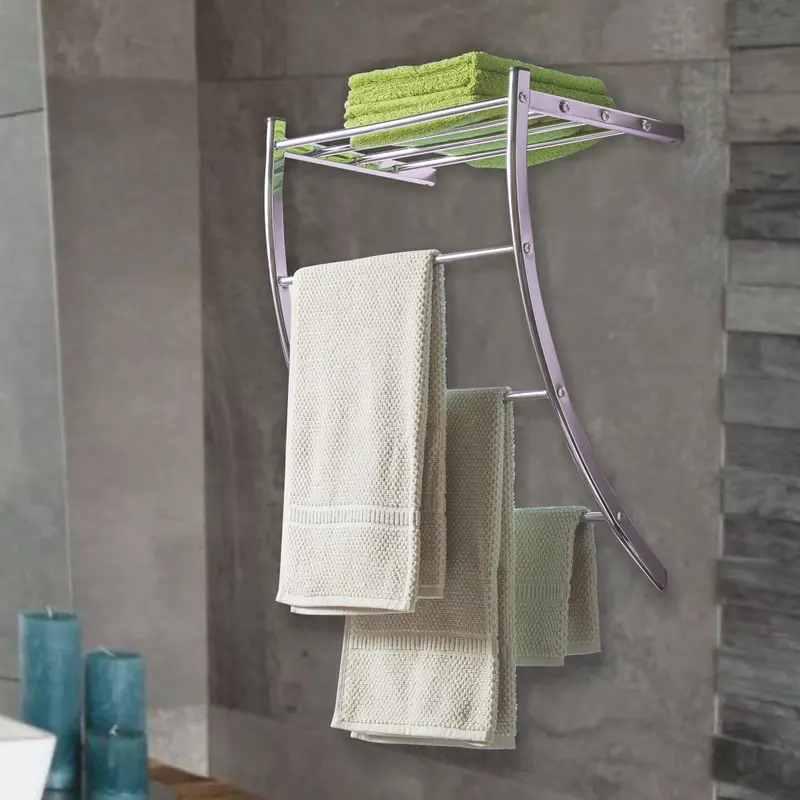 Porta Asciugamani Bagno Mensola da Parete Acciaio 1 Mensola Porta Oggetti Bagno