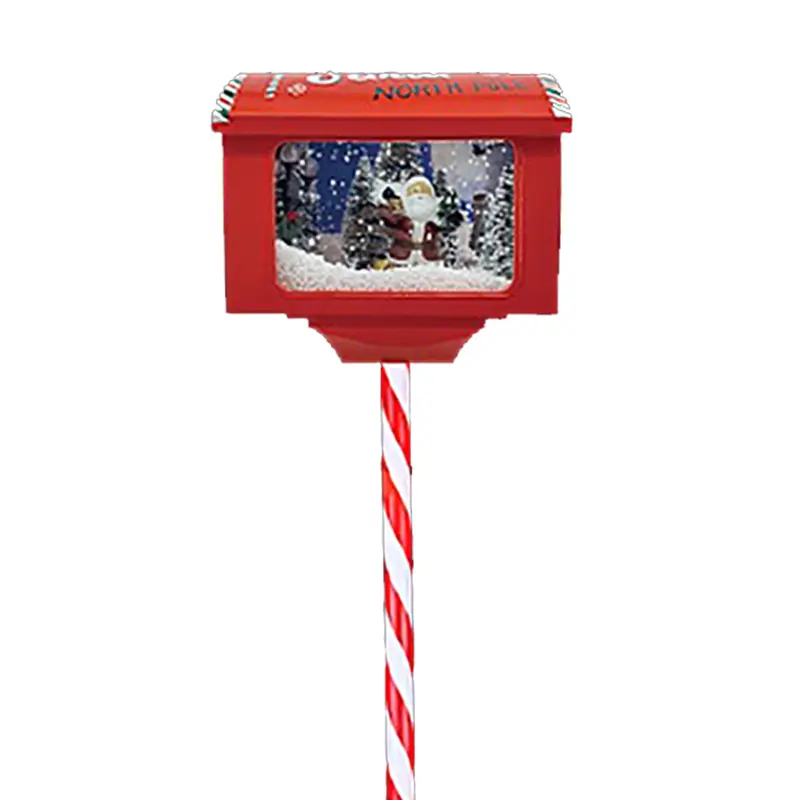 Porta Posta Letterine Babbo Natale Cassetta Postale Luminosa 27x20 H150cm Rosso