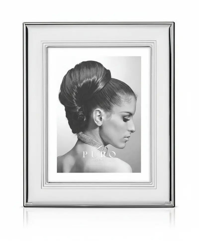 Portafoto Argento Bennet 13x18 cm Linea Puro con Spalla in Legno