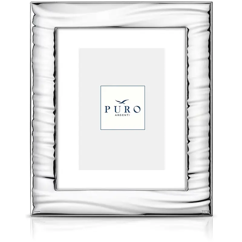 Portafoto Argento Perseo 10x15 cm Linea Puro con Spalla in Legno