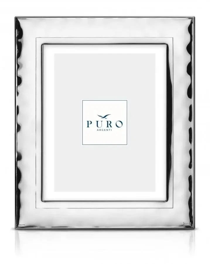 Portafoto Argento Sigma 9x13 cm Linea Puro con Spalla in Legno