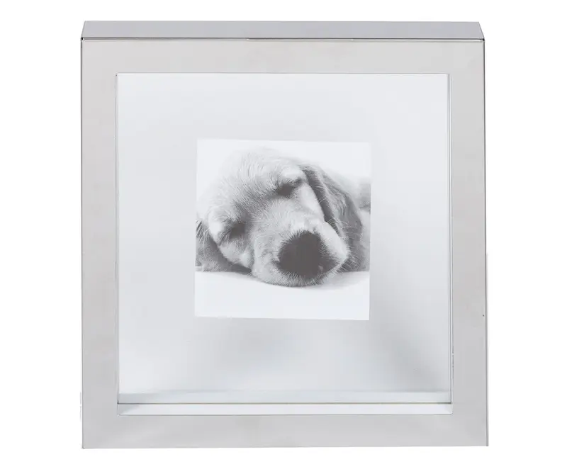 Portafoto Quadrato Acciaio e Vetro 10x10 cm Urban L'Oca Nera