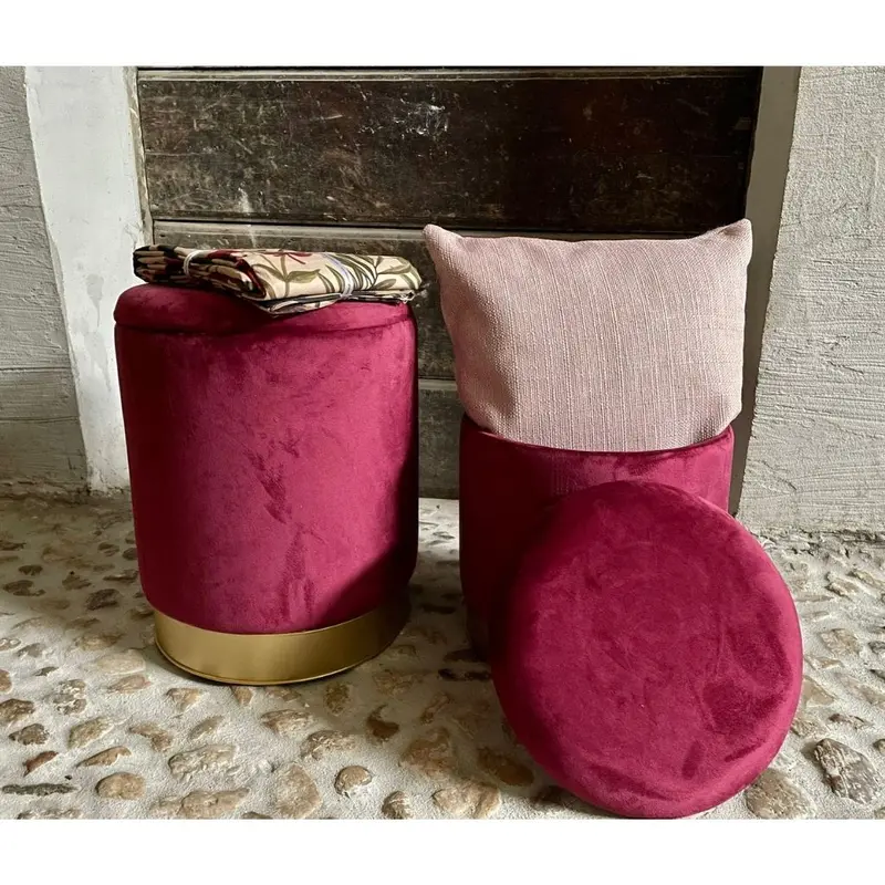 Pouf contenitore bordeaux