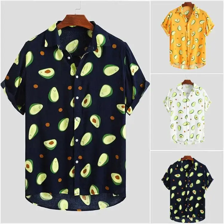 Printed beachwear avocado men's short sleeve
