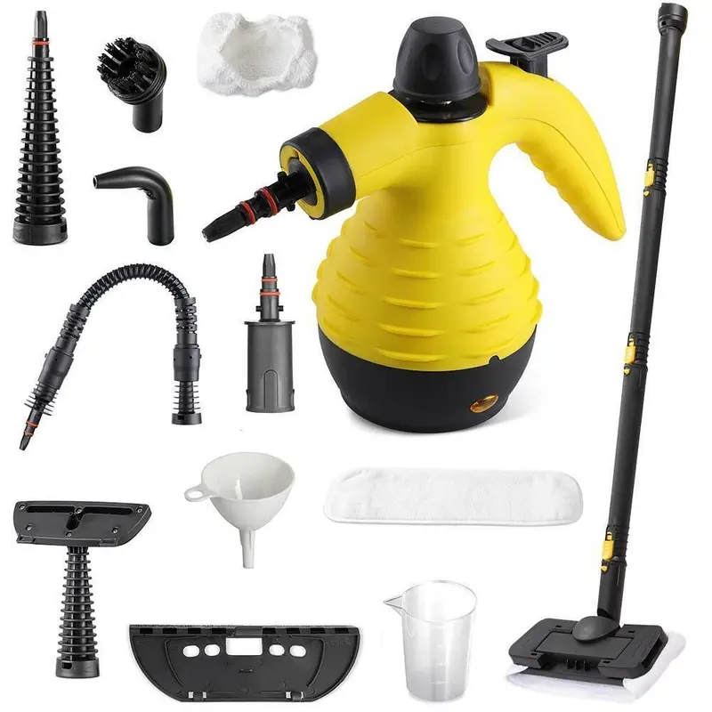 Pulitore a Vapore Portatile 1050W 300ml 3 bar Scopa Telescopica Vari accessori