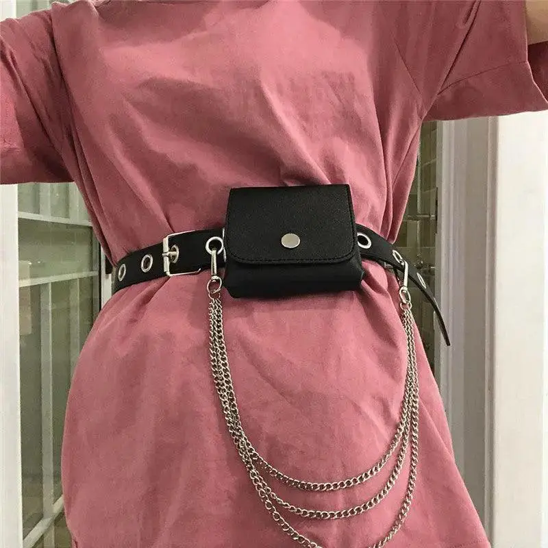 Punk Belt Female Cool Ins Chain Belt Bag Decoration