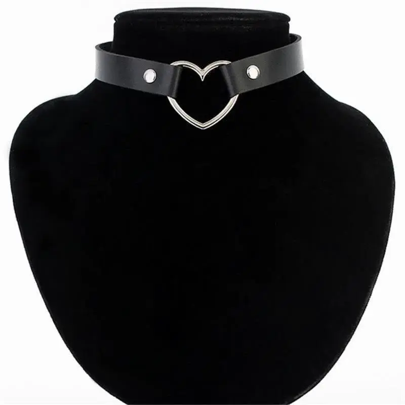 Punk leather necklace