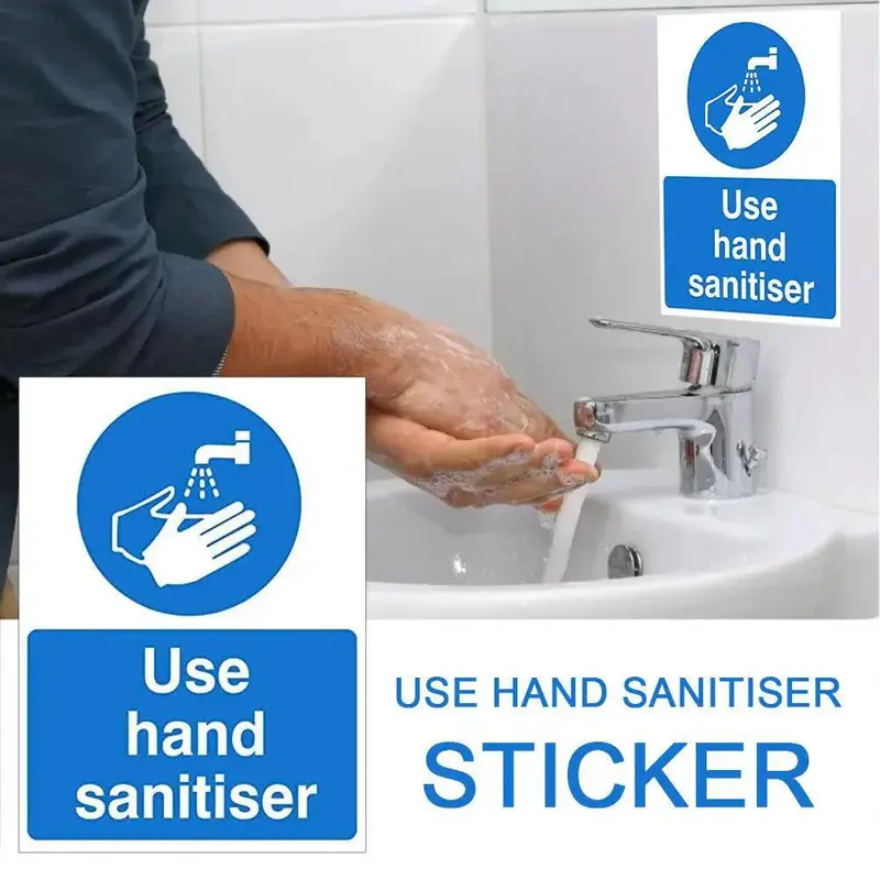 PVC hand washing sign sticker