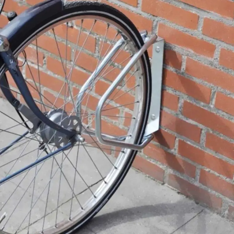 Rastrelliera Parcheggio Bici 1 Posto in Acciaio 33.5x29x8.5 cm Silver