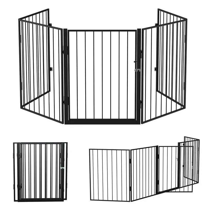 Recinto Cancello Protezione per Cani e Cuccioli 3mt Metallo 5 Moduli da 60x75 cm