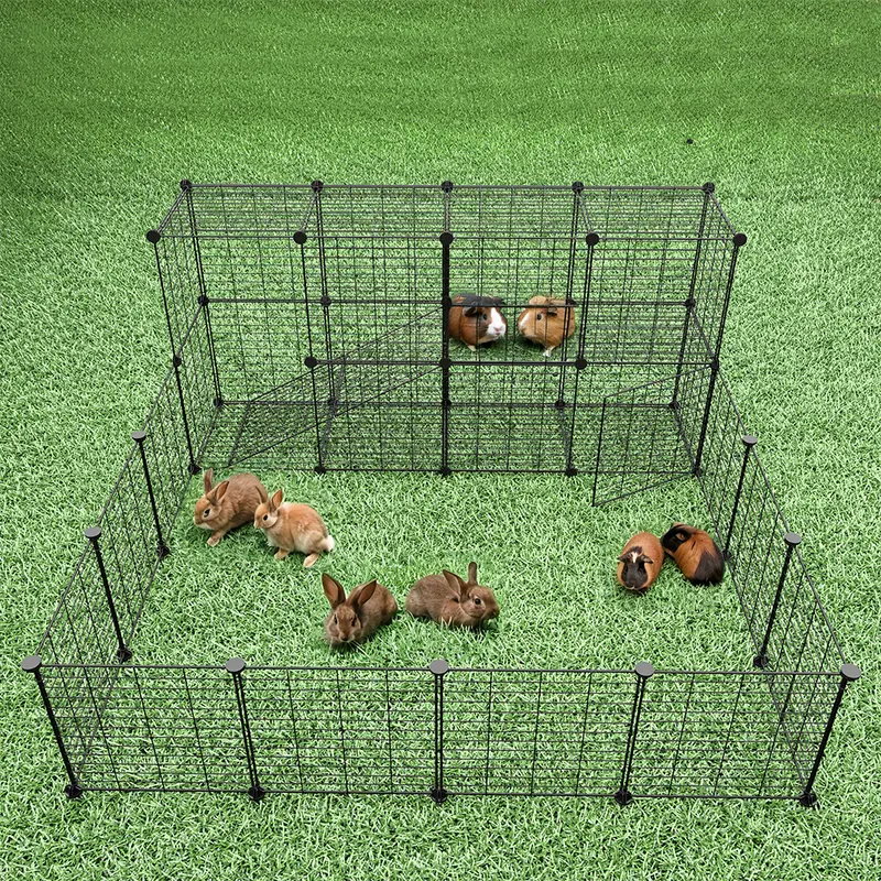 Recinto per Piccoli Animali 143x71x46cm Versatile 36pz 35x35cm Criceti Conigli Roditori