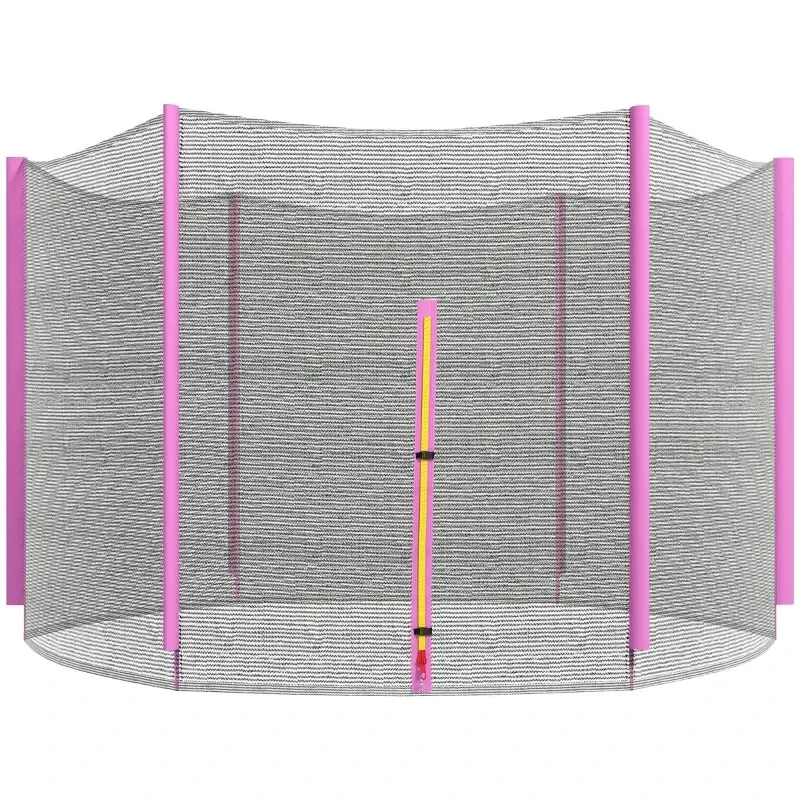 Rete Di Protezione per Trampolini 244 x H180 cm Nero Rosa 6 pali