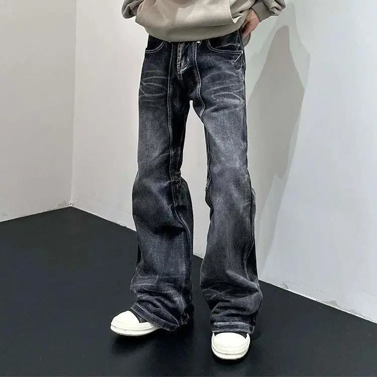 Retro Minority Splicing Worn Jeans