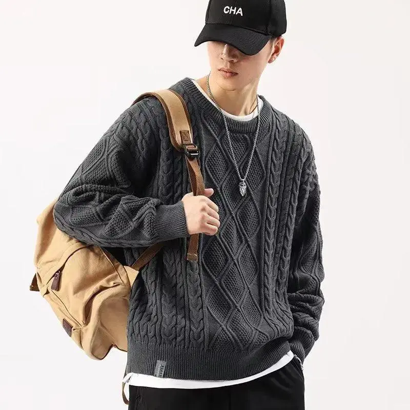 Round Neck Sweater Men's Loose Sweater