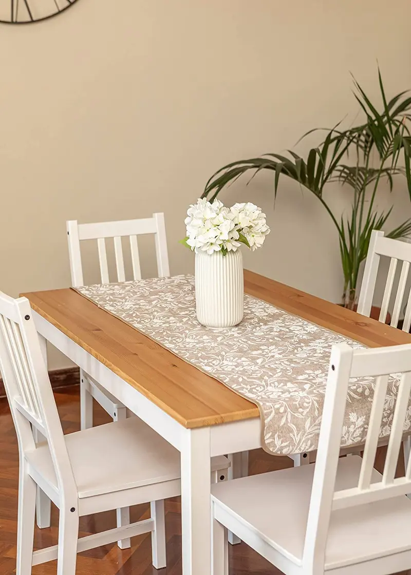 Runner 140x40 centrotavola rettangolare Shabby Chic fantasia Edera cotone lavabile a mano