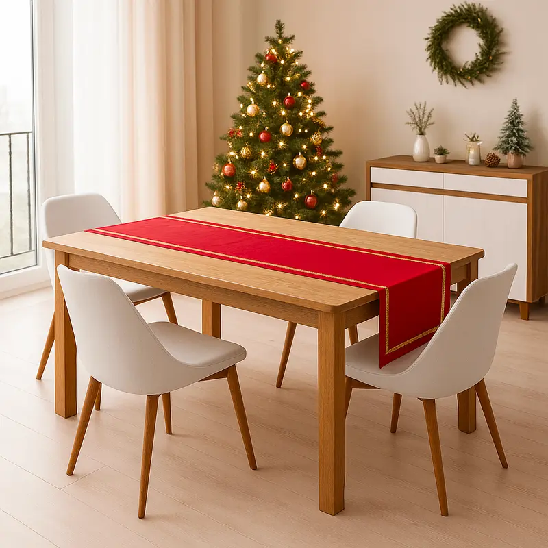 Runner da Tavola Natalizio Gold Elegante con Ricamo Lurex Oro o Argento – Vari Colori